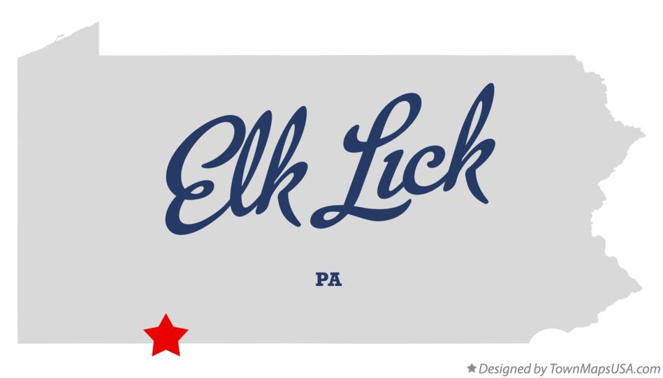 Map of Elk Lick Pennsylvania PA