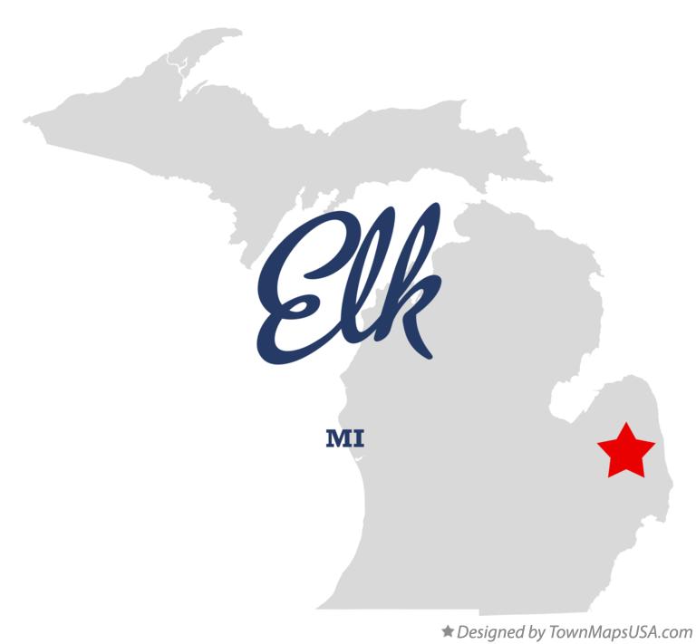 Map of Elk Michigan MI