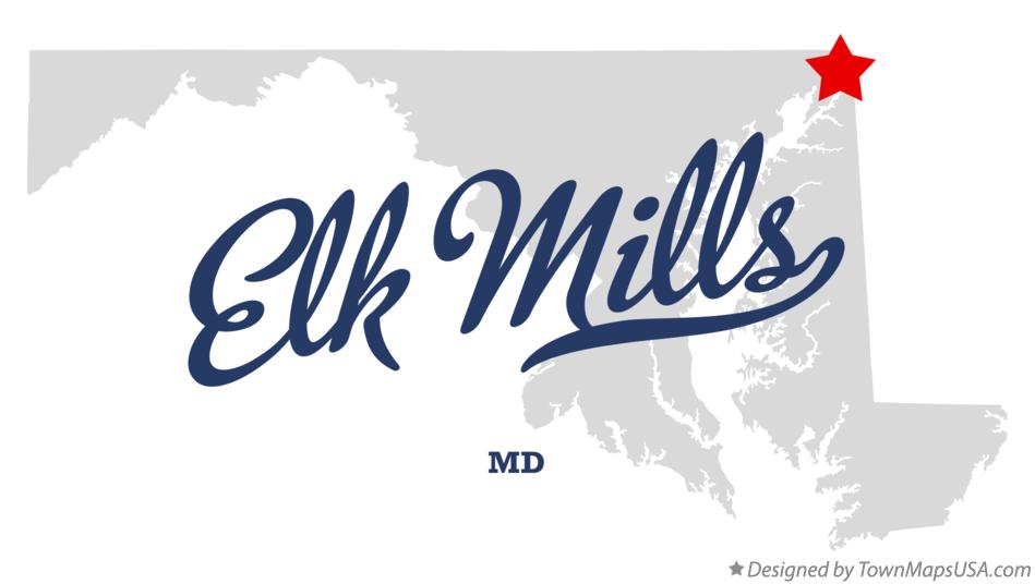 Map of Elk Mills Maryland MD