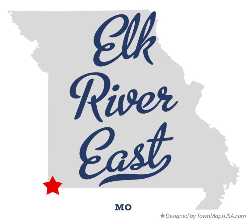 Map of Elk River East Missouri MO