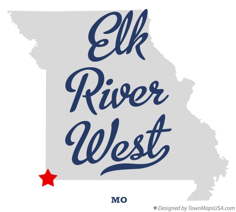 Map of Elk River West Missouri MO