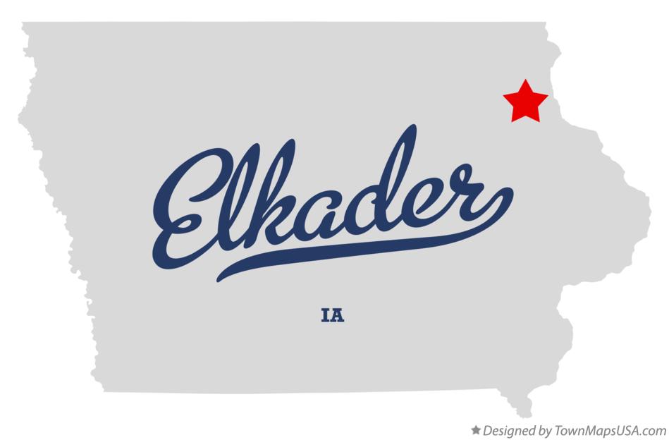 Map of Elkader Iowa IA