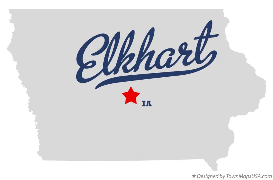Map of Elkhart Iowa IA