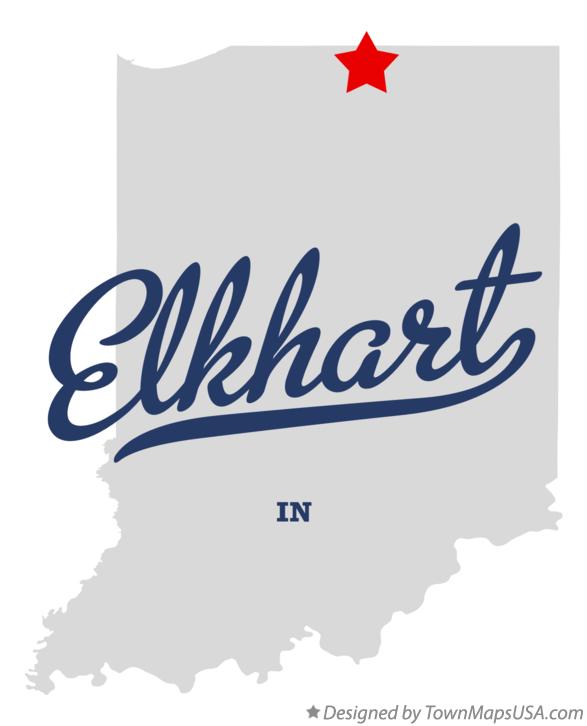 Map of Elkhart Indiana IN