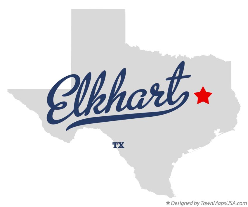 Map of Elkhart Texas TX