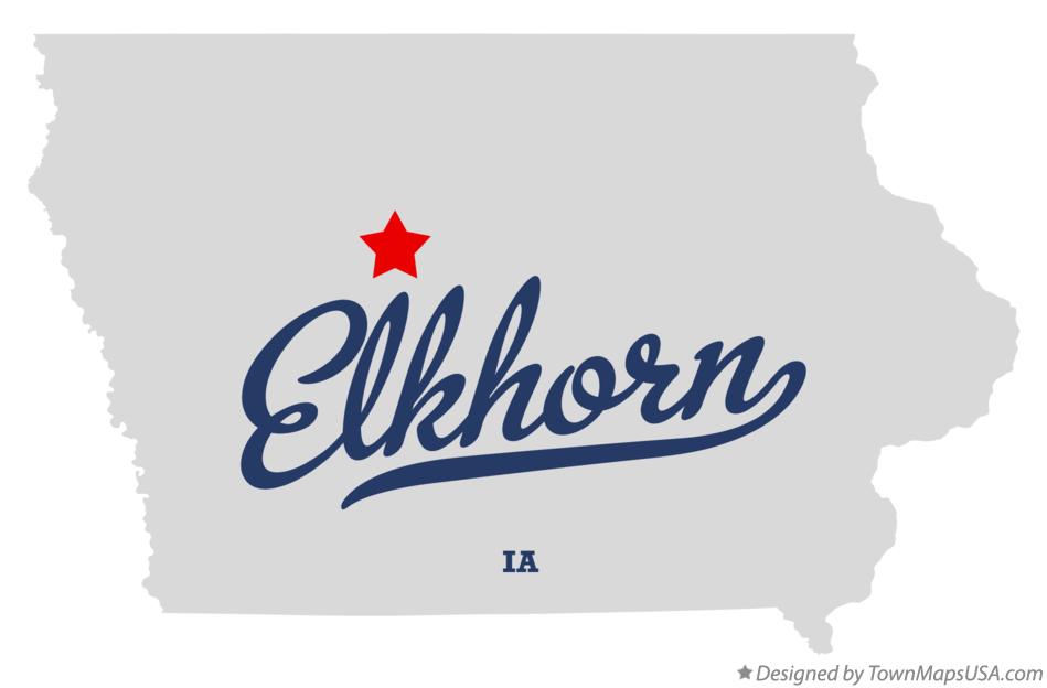 Map of Elkhorn Iowa IA