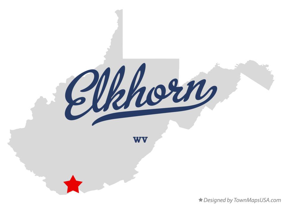 Map of Elkhorn West Virginia WV