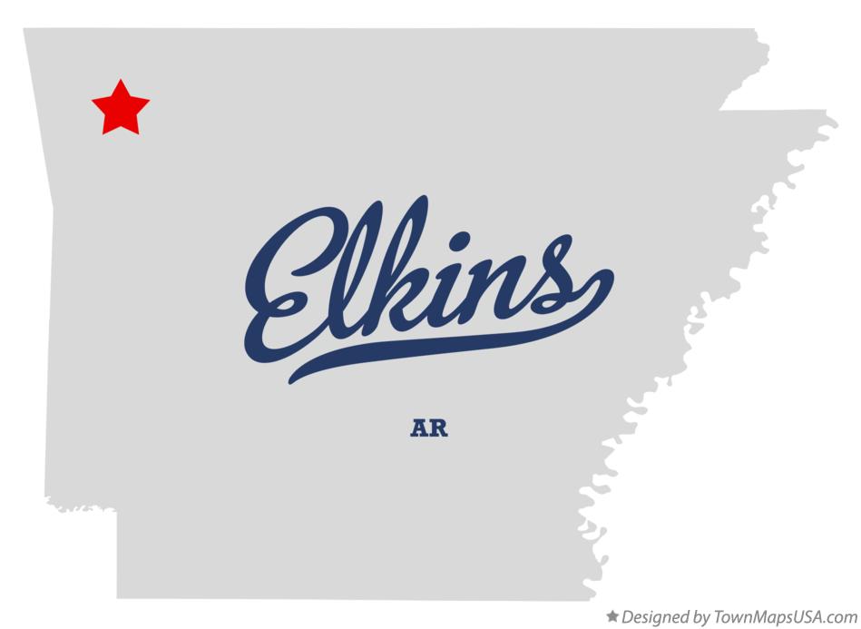 Map of Elkins Arkansas AR