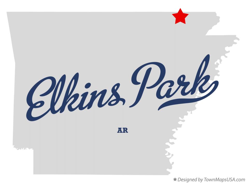 Map of Elkins Park Arkansas AR