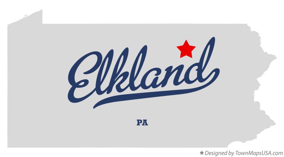 Map of Elkland Pennsylvania PA