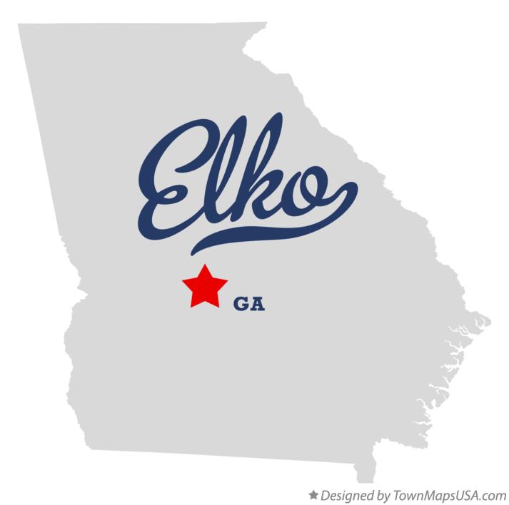 Map of Elko Georgia GA