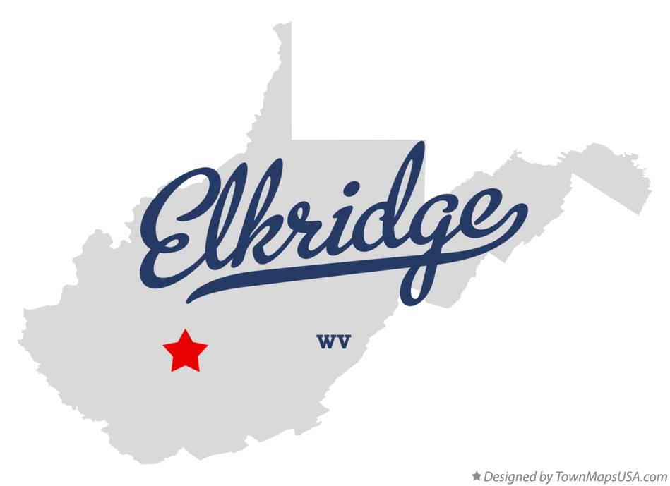 Map of Elkridge West Virginia WV