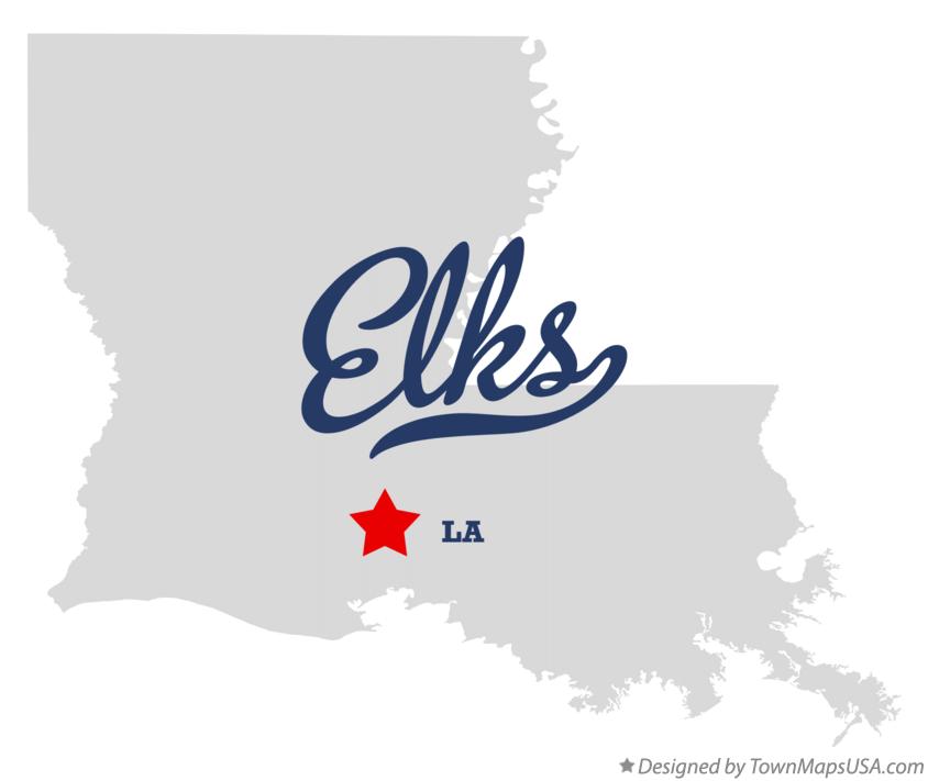 Map of Elks Louisiana LA