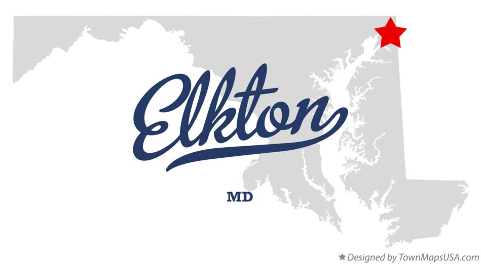 Map of Elkton Maryland MD