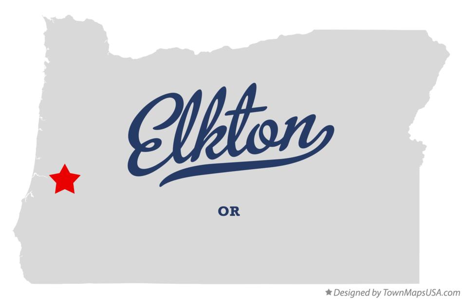 Map of Elkton Oregon OR