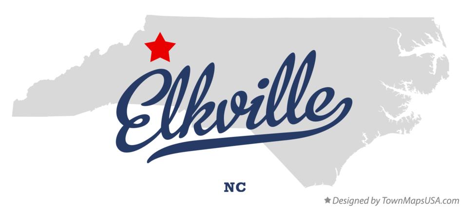 Map of Elkville North Carolina NC