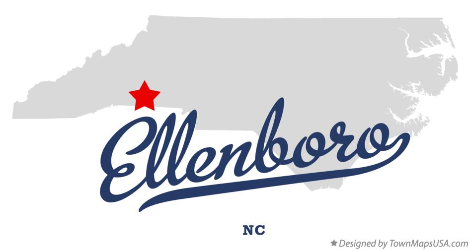 Map of Ellenboro North Carolina NC