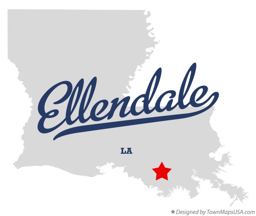 Map of Ellendale Louisiana LA