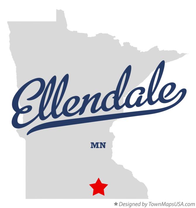 Map of Ellendale Minnesota MN