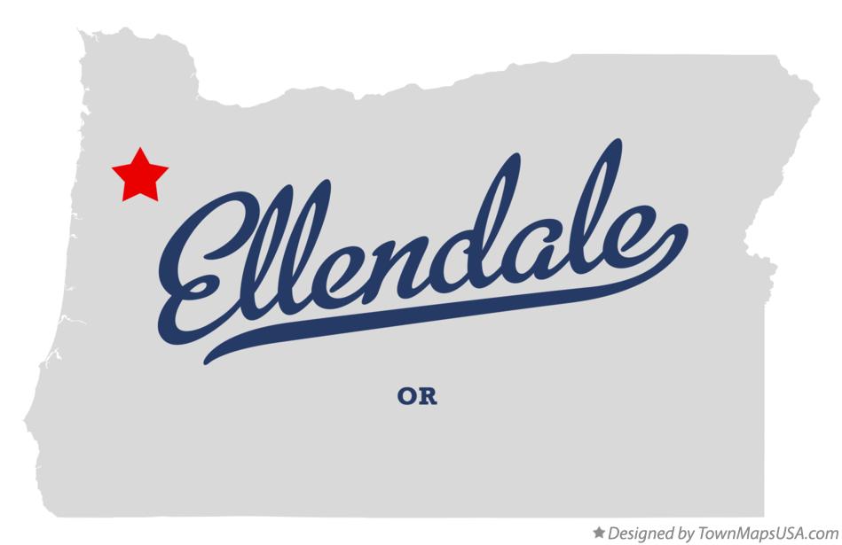 Map of Ellendale Oregon OR