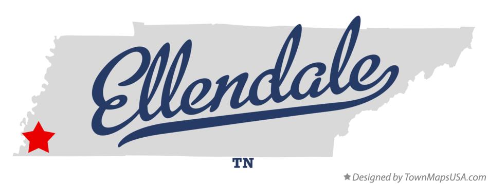 Map of Ellendale Tennessee TN