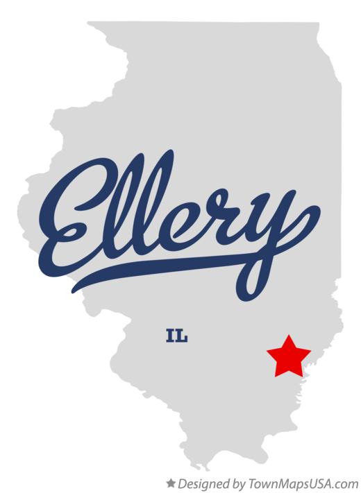 Map of Ellery Illinois IL