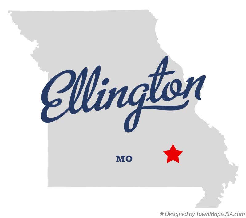 Map of Ellington Missouri MO