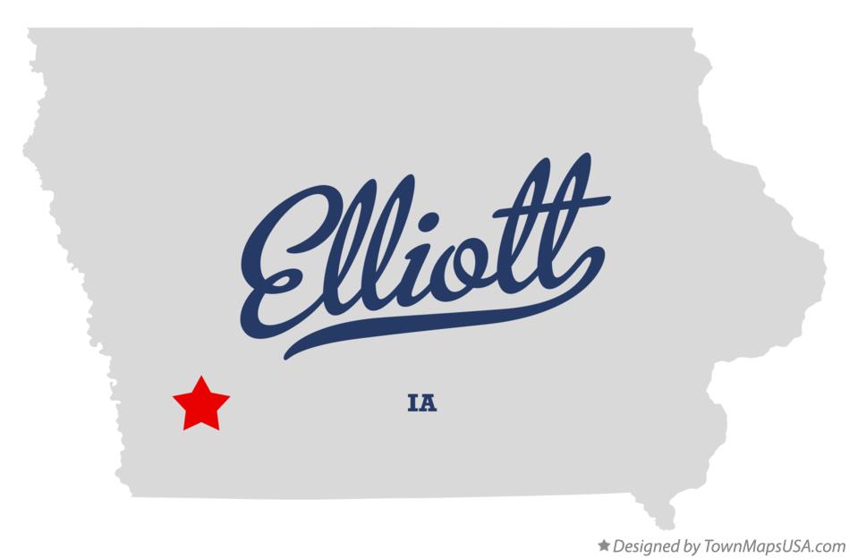 Map of Elliott Iowa IA