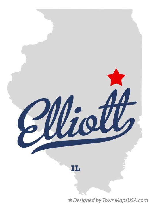 Map of Elliott Illinois IL