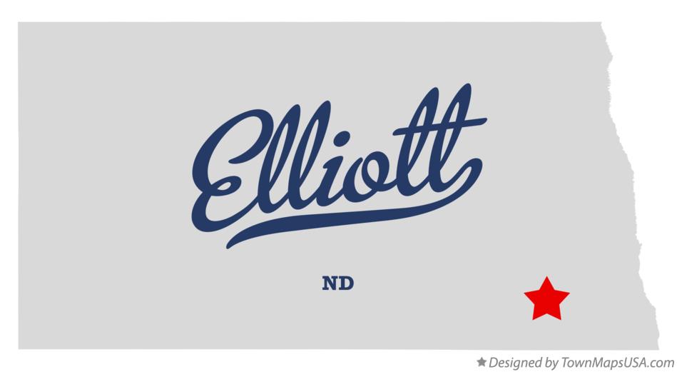 Map of Elliott North Dakota ND