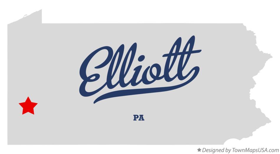Map of Elliott Pennsylvania PA