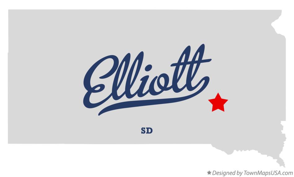 Map of Elliott South Dakota SD