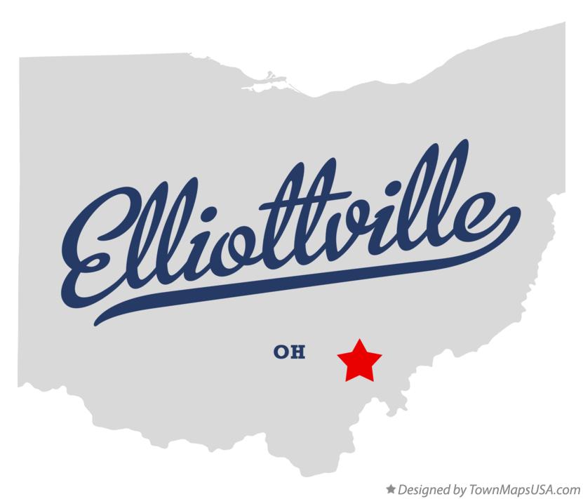 Map of Elliottville Ohio OH