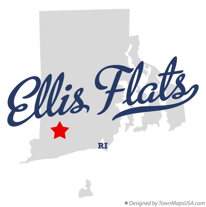 Map of Ellis Flats Rhode Island RI