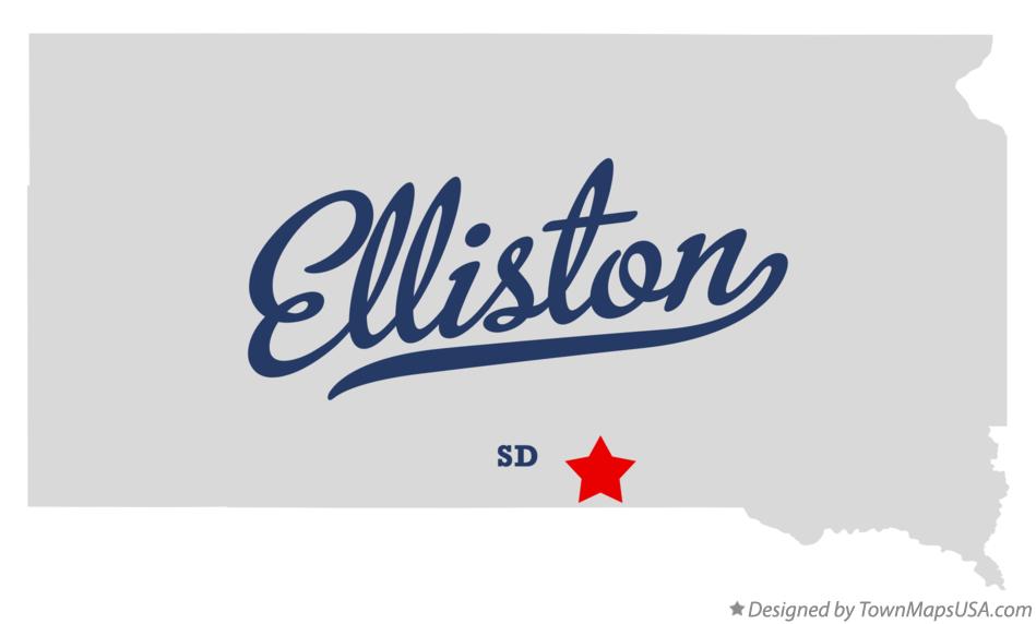 Map of Elliston South Dakota SD
