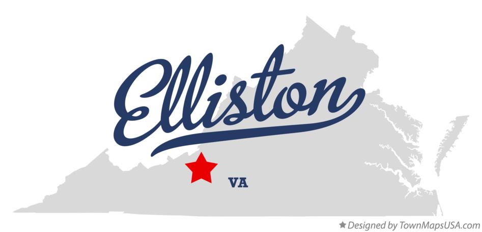 Map of Elliston Virginia VA