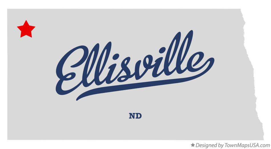 Map of Ellisville North Dakota ND