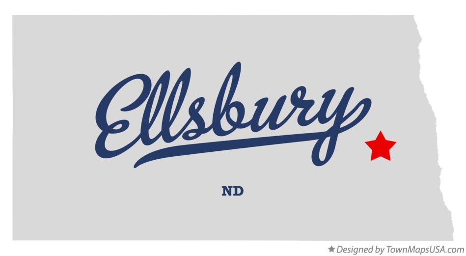 Map of Ellsbury North Dakota ND