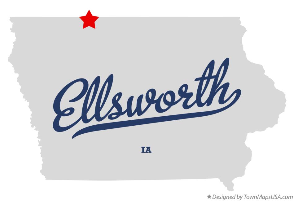 Map of Ellsworth Iowa IA