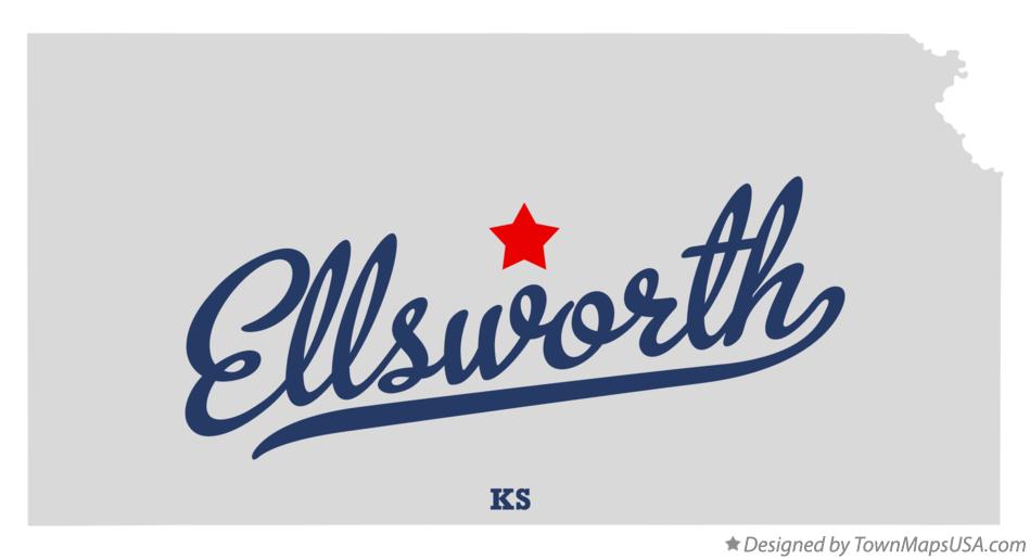 Map of Ellsworth Kansas KS