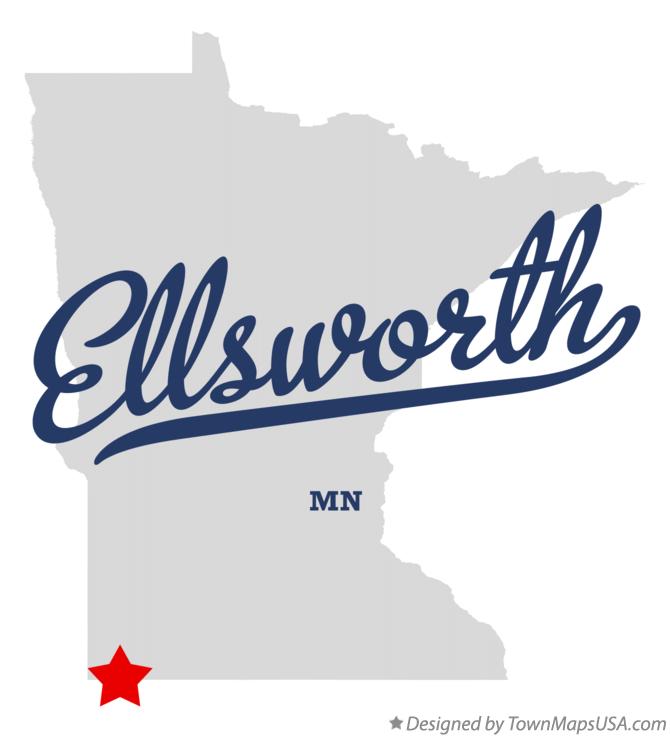 Map of Ellsworth Minnesota MN