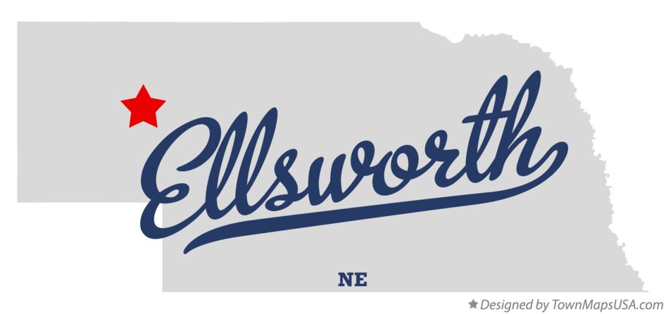 Map of Ellsworth Nebraska NE