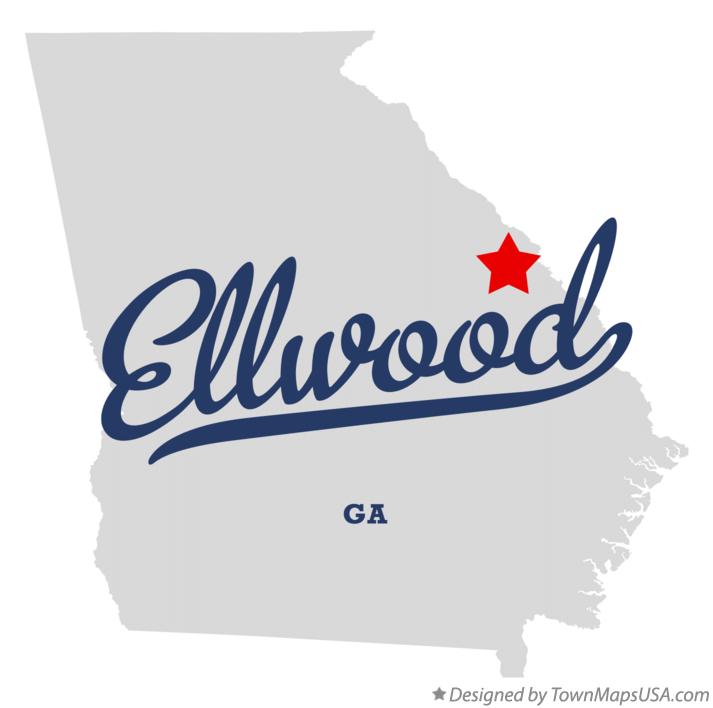 Map of Ellwood Georgia GA