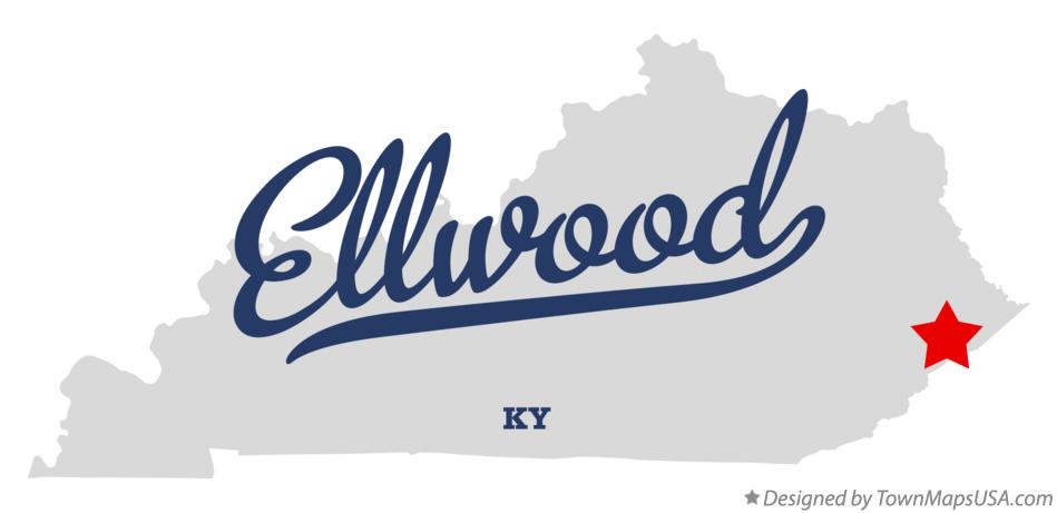 Map of Ellwood Kentucky KY