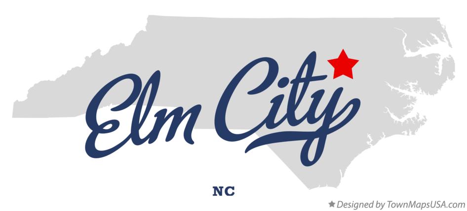 Map of Elm City North Carolina NC