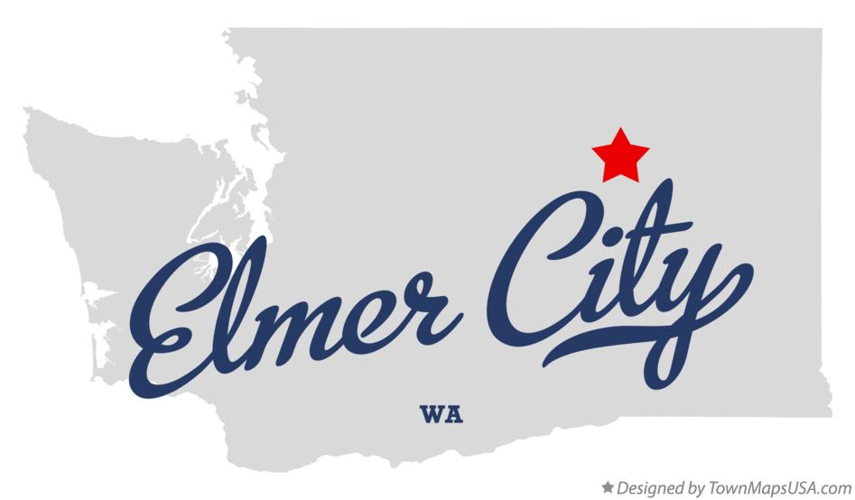 Map of Elmer City Washington WA