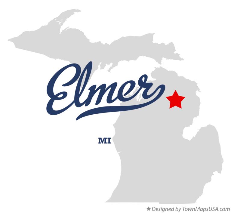 Map of Elmer Michigan MI