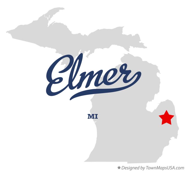 Map of Elmer Michigan MI
