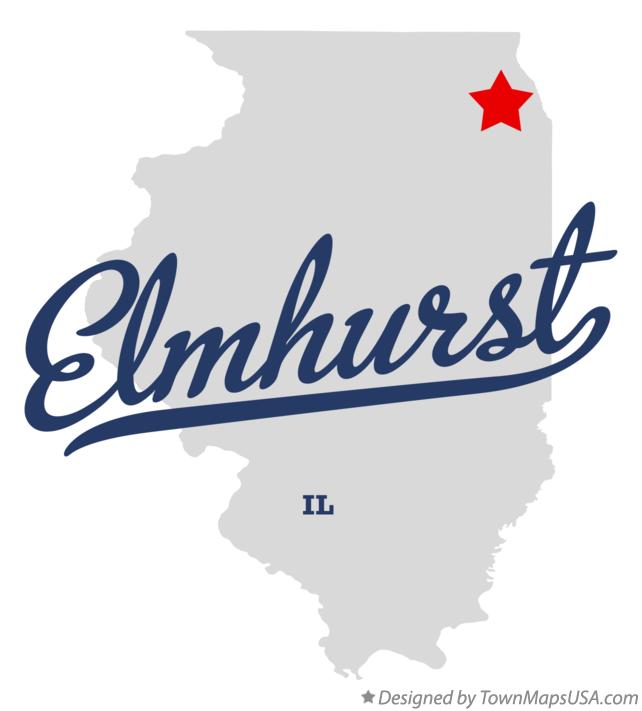 Map of Elmhurst Illinois IL