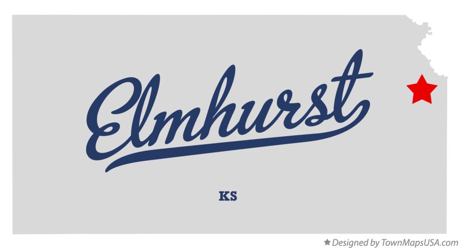 Map of Elmhurst Kansas KS